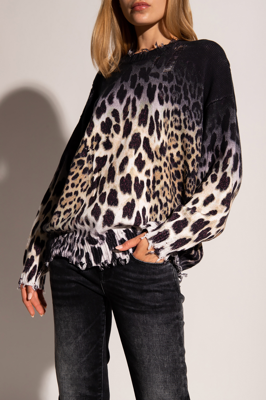 Black Leopard motif sweater R13 Vitkac Germany